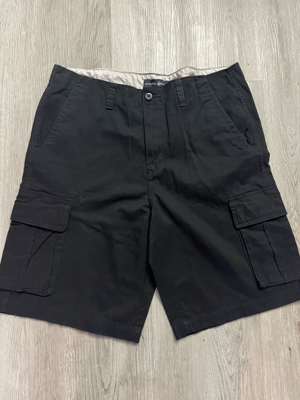 🔥0094–Beverly Hills Polo Club Black Cargo Shorts - Utility Pockets